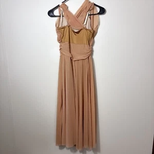 Weissman Maxi Dance Dress Women Small-Adult Tan Mesh Fit & Flare Outdoor - Picture 1 of 5