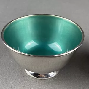 Par de cuencos con patas de esmalte verde azulado 5001 Towle Silversmith 5001 de 5" - Imagen 1 de 13