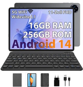 Octa-Core Tablet 11" Android 14 16+256GB 5GWiFi Dual kamera Widevine L1 HD USB-C - Bild 1 von 16