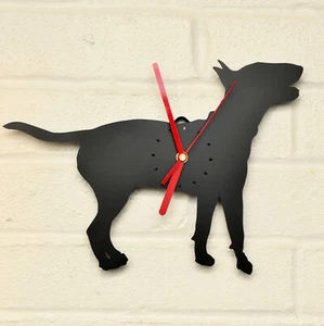 BULL TERRIER Moderno Reloj de Pared Dormitorio Decoración del Hogar Regalo en NEGRO - Imagen 1 de 2