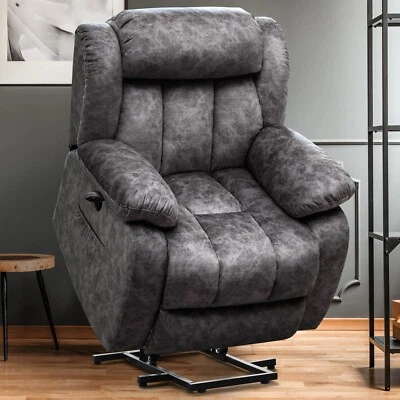 ABCASA Elderly Electric Power Lift Recliner Chair Vibration Massage Sofa Overstuffed