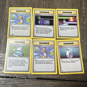 Pokemon German Vintage Lot of 6 Cards Trainers - Picture 1 of 3