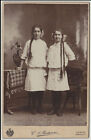 Original 1890s CC two girls with braids, identical clothes