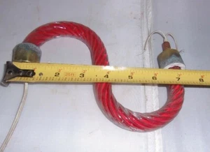  6" Fluted RED Glass Chandelier Arm VERY NICE PIECE - Picture 1 of 3