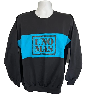 1989 UNO MAS Sugar Ray Leonard vs Roberto Duran III SWEATSHIRT Sz LARGE *Rare* - Image 1 of 4