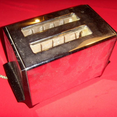 Fonctionnel à nettoyer : Ancien grille-pain en métal inox CALOR 2 tranches - Photo 1/4