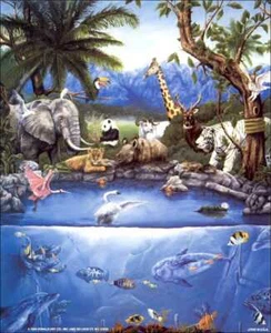 Kit artesanal decoupage 3D con tole de papel para animales del Arca de Noé talla 8x10 pulgadas 8-8099 - Imagen 1 de 2