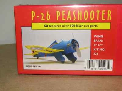 Dumas P-26 Peashooter Rubber Powered Flying Balsa Model Aircraft Kit No.233 - Image 1 of 4