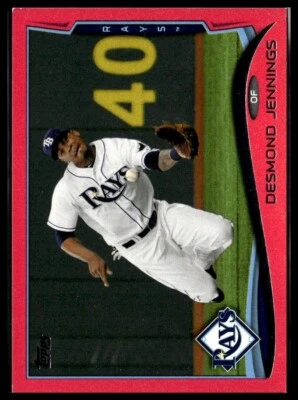 2014 Topps 582 Desmond Jennings Tampa Bay Rays Mother's Day Pink 46/50 - Image 1 of 2