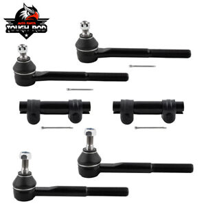 Tie Rod & Adjusting Sleeve Kit Set of 6 Inner Outer Left Right For Chevy GMC 4WD
