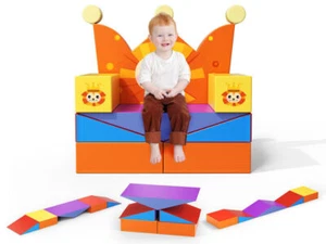 8 in1 Foam Climbing Blocks Foldable Building Sofa Soft Surface Lightweight Lion - Picture 1 of 13