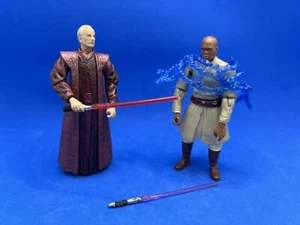 Star Wars ROTS Emperor Palpatine & Mace Windu Action Figures Hasbro 2005 - Picture 1 of 1