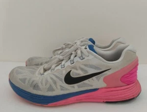 Nike Lunarglide 6 Womens Sz 8 Running Shoes White/Blue/Pink 654434-101 - Picture 1 of 12