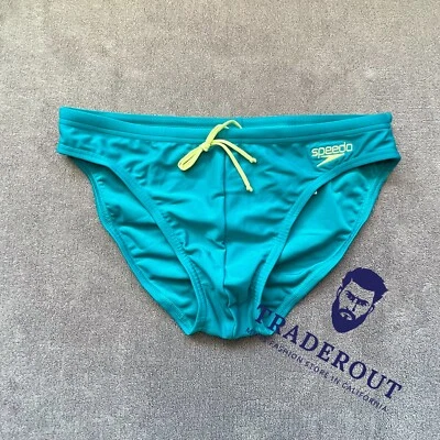 Speedo men aqua blue solar swim brief swimwear size 34 36 38 - Image 1 of 4