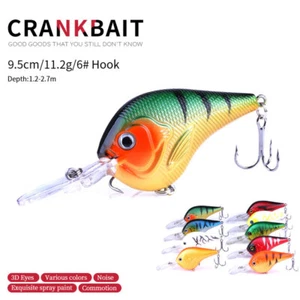 9PCS Crankbait 9.5cm/11.2g Minnow Fishing Lure Hook Tackle Fish Bait Wobbler - Picture 1 of 12