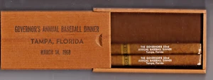 1968 Governors Baseball Dinner MLB Spring Training Cigars & Box - Picture 1 of 3