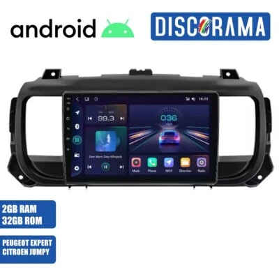 AUTORADIO ANDROID PEUGEOT EXPERT CITROEN JUMPY 2016-2021 STEREO AUTO TOUCH 9" - Immagine 1 di 4