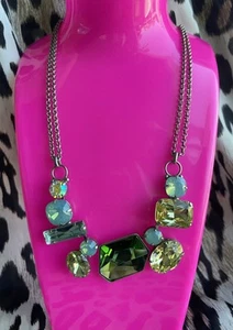 Collar de plata antiguo con racimo amarillo verde peridoto del Pacífico Sorrelli Gem Pop - Imagen 1 de 9
