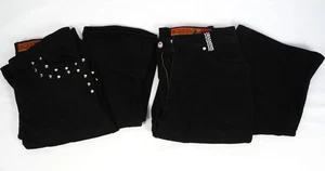 Lotto 2 jeans vintage Lawman neri con borchie e strass donna taglia 5 slim fit - Foto 1 di 10