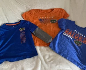 Lot of 3 Florida Gators Clothes Kids 3 Shirts Size 4 & 5 2 Blue & 1 Orange - Picture 1 of 9