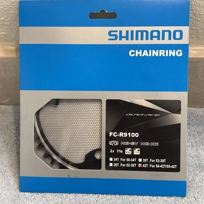 Shimano DURA-ACE FC-R9100 42T Chainring -BLACK -for 54/42T or 55/42T  [spu] - Image 1 of 4