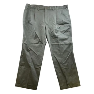 NWT Farah Men Dress Pants Size 46x30 Khaki Stain Free Performance Straight Green - Picture 1 of 17