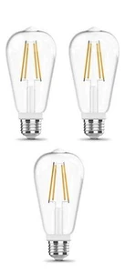 Feit 60W Eq. ST19 Edison LED Bulb, Motion Activated, 2700K Soft White (3-Pack) - Picture 1 of 4