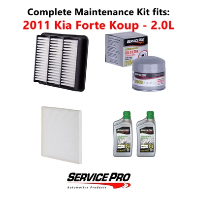2011 Kia Forte Koup 2.0L Complete Cabin, Air & Oil Filter Kit (5W-30) Foto 1 de 4