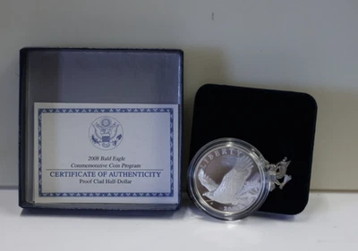 2008-P BALD EAGLE PROOF COMMEMORATIVE SILVER DOLLAR BOX/COA - Image 1 of 4