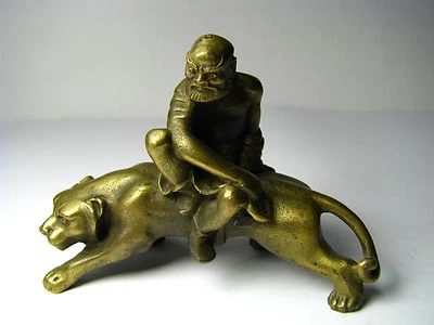 ORIENTAL CHINESE BRASS BUDDHA MINIATURE FIGURINE "BUDDHA" Asia China ca1900s N7 - Image 1 of 4