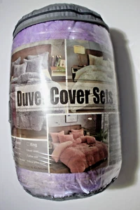 BETTBEZUG SET 4-TEILIG LAVENDEL PLÜSCH QUEEN SIZE - Bild 1 von 4