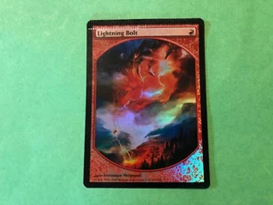 Crimped Foil Lightning Bolt Textless Promo Misprint MTG Magic Card Big Top Crimp - Picture 1 of 4