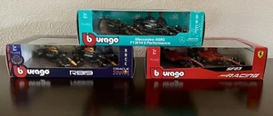 Burago 2024 F1 Series Ferrari SF23 Mercedes AMG Red Bull R19 1/43 Die Cast Lot - Picture 1 of 8