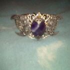 8&quot; WOMENS SILVER AND AMETHYST CUFF BRACLET