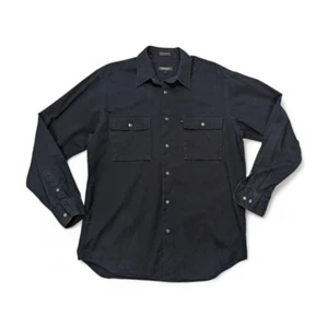 DKNY Black Oversized 100% Cotton Mens Utility Shirt Size M - Picture 1 of 8