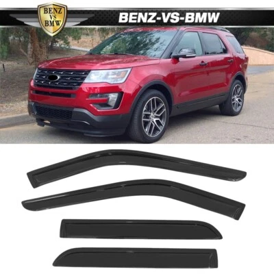 For 11-19 Ford Explorer 4-Door Tape On Window Visors Rain Guard 4PCS Acrylic - Image 1 of 4