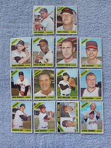 1966 TOPPS BALTIMORE ORIOLES TEAM LOT (14) APARICIO (HOF), BOOG POWELL, VG/VGEX
