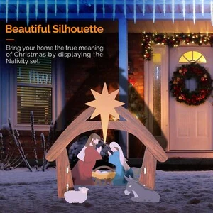 Nativity Scene Christmas Outdoor Decoration Weatherproof for Lawn Yard Display - Picture 1 of 8
