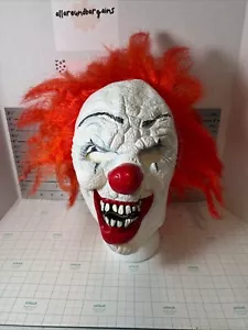 Scary Red Hair Halloween Costume Clown Mask (R-L) - Picture 1 of 5