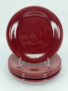 Set of 4 Fiestaware Fiesta Salad Dessert Plate Claret Maroon Bread Plates 7"D - Picture 1 of 24