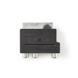 ADATTATORE SCART MASCHIO RCA S-VIDEO FEMMINA 3 RCA COMMUTATORE TV INPUT OUTPUT - Imagen 1 de 3