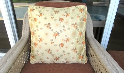 Funda Cojín Almohada Bordada Tapiz Chino Asiático Japonés 18" Dorado Foto 1 de 4