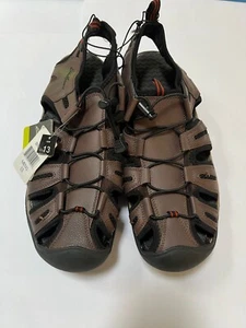 Eddie Bauer Troy Brown Mens Leather Cinch Cord Hiking Breathable Sandals Size 13 - Picture 1 of 9