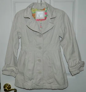 JUSTICE girls Light Khaki Tan Long BUTTON FRONT JACKET* 10 - Picture 1 of 4
