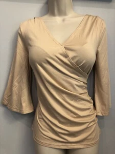 Meaneor Women's Sexy Ruched Tee Shirt Half Sleeve Cold Shoulder V Neck Blouse L - Picture 1 of 8