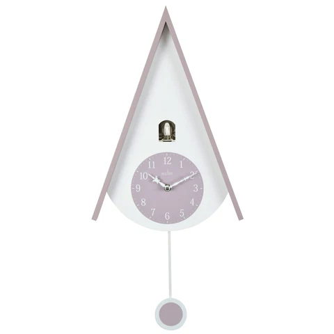 Acctim Lulea Cuckoo Clock with Night Shut Off in Chalet Style White & Mauve Cover