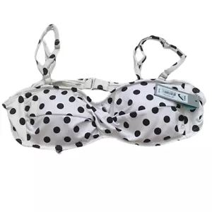 NUEVO Apt 9 Para Mujer Bikini de Natación Top Traje de Baño Talla M Negro Blanco Lunares - Imagen 1 de 5