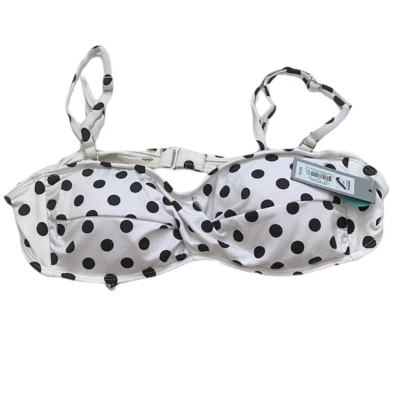 NUEVO Apt 9 Para Mujer Bikini de Natación Top Traje de Baño Talla M Negro Blanco Lunares Foto 1 de 4