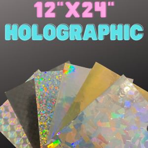12"x24" Holographic Vinyl for Cricut® - Permanent Adhesive - Multiple Patterns