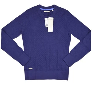 Adidas Golf Crew Sweater Damen Pullover Longsleeve Sweat Shirt dunkel blau D36 S - Picture 1 of 4